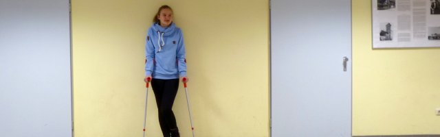 Gips und krücken